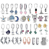 925 Silver Butterfly Flower Earrings Star Moon Tassel Studs