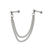 F19D Double-layer Ear Bone Chain Cartilage Hoop Earrings