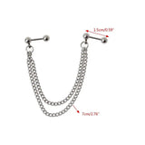 F19D Double-layer Ear Bone Chain Cartilage Hoop Earrings
