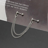 F19D Double-layer Ear Bone Chain Cartilage Hoop Earrings