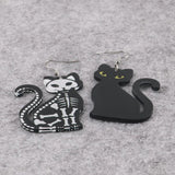 Halloween Asymmetric Skull Earrings Funny Animal Drop Earring