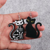 Halloween Asymmetric Skull Earrings Funny Animal Drop Earring