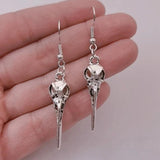 Retro Crow Head Pendant Halloween Earrings