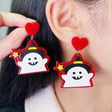 Acrylic Halloween Earrings Skeleton Magic Stick Ghost Pumpkin