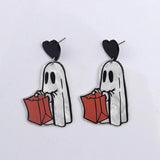 Acrylic Halloween Earrings Skeleton Magic Stick Ghost Pumpkin