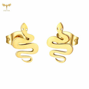 Punk Snake Earrings Animal Ear Studs Horror Halloween Jewelry 12 Pairs