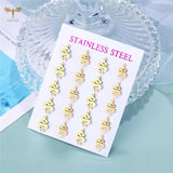 Punk Snake Earrings Animal Ear Studs Horror Halloween Jewelry 12 Pairs