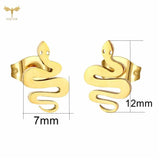 Punk Snake Earrings Animal Ear Studs Horror Halloween Jewelry 12 Pairs