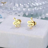 Punk Snake Earrings Animal Ear Studs Horror Halloween Jewelry 12 Pairs