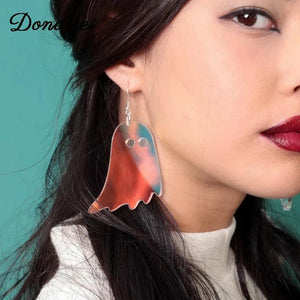 Halloween Acrylic Ghost Drop Earrings Laser Dangle Nightclub Jewelry