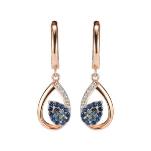 925 Sterling Silver Topaz Earrings Drop Rose Plated Halloween Fine Jewelry