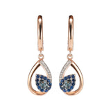 925 Sterling Silver Topaz Earrings Drop Rose Plated Halloween Fine Jewelry