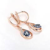 925 Sterling Silver Topaz Earrings Drop Rose Plated Halloween Fine Jewelry