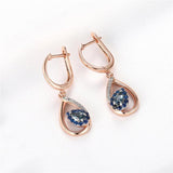 925 Sterling Silver Topaz Earrings Drop Rose Plated Halloween Fine Jewelry