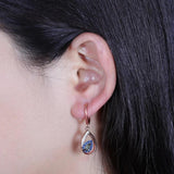 925 Sterling Silver Topaz Earrings Drop Rose Plated Halloween Fine Jewelry