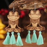 Crescent Moon Evil Eye Mushroom Chandelier Earrings for Women