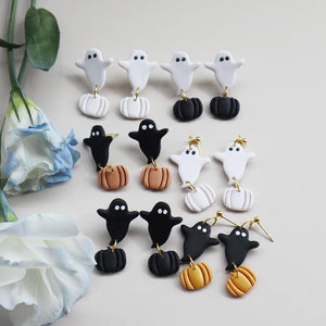 Halloween Pumpkin Earrings Polymer Clay Dangle