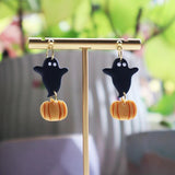 Halloween Pumpkin Earrings Polymer Clay Dangle