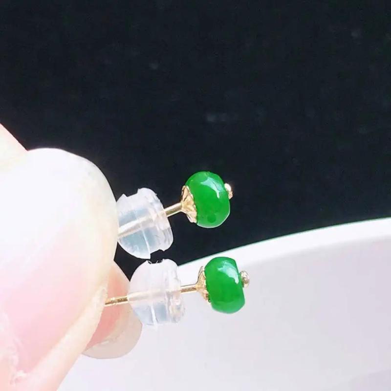 Green Jadeite Jade Earrings Studs Holiday Ear stud Halloween Jewelry