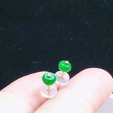 Green Jadeite Jade Earrings Studs Holiday Ear stud Halloween Jewelry