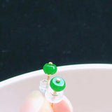Green Jadeite Jade Earrings Studs Holiday Ear stud Halloween Jewelry