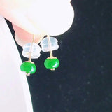 Green Jadeite Jade Earrings Studs Holiday Ear stud Halloween Jewelry