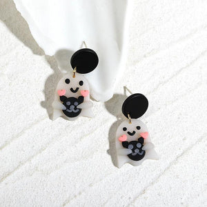 Halloween Polymer Clay Earrings Women Girls Ghost Bat Pumpkin Drop Earrings