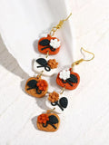 Halloween Polymer Clay Earrings Women Girls Ghost Bat Pumpkin Drop Earrings