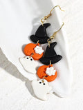 Halloween Polymer Clay Earrings Women Girls Ghost Bat Pumpkin Drop Earrings