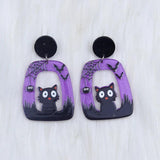Halloween Square Round Hollow Earrings Acrylic
