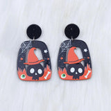 Halloween Square Round Hollow Earrings Acrylic