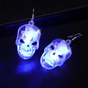 Halloween Glowing Earrings Skeleton Ghost Pumpkin Evil Fun LED Light