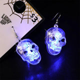 Halloween Glowing Earrings Skeleton Ghost Pumpkin Evil Fun LED Light