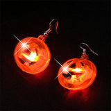 Halloween Glowing Earrings Skeleton Ghost Pumpkin Evil Fun LED Light