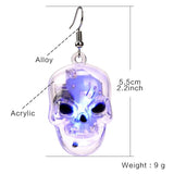 Halloween Glowing Earrings Skeleton Ghost Pumpkin Evil Fun LED Light