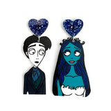 Acrylic Ghost Groom and Bride Charm Earrings for Women