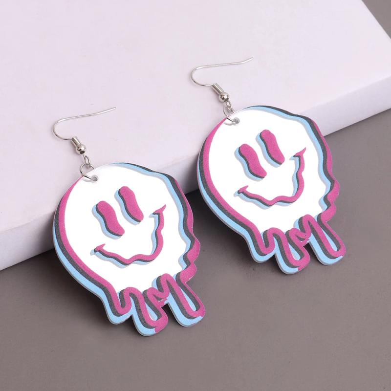 Gothic Punk Ghost Acrylic Drop Earrings Halloween Party Jewelry