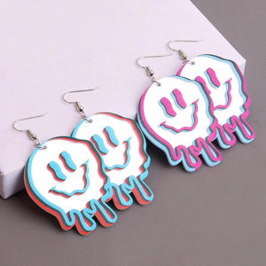 Gothic Punk Ghost Acrylic Drop Earrings Halloween Party Jewelry