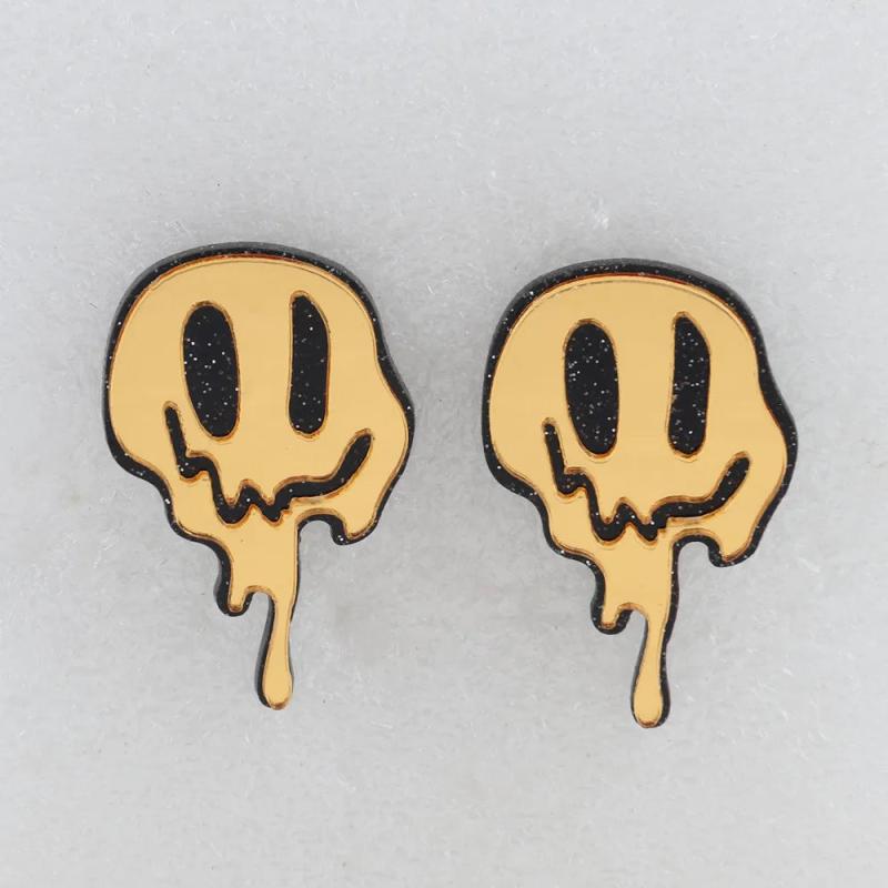 Acrylic Ghost Smiling Face Earrings