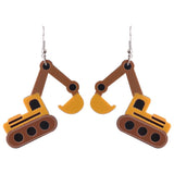 Funny Acrylic Excavator Dangle Earrings for Women