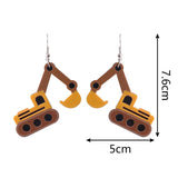 Funny Acrylic Excavator Dangle Earrings for Women