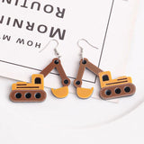 Funny Acrylic Excavator Dangle Earrings for Women