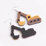 Funny Acrylic Excavator Dangle Earrings for Women