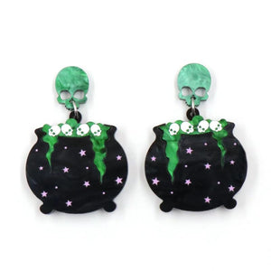 Punk Skull Head Star Acrylic Earrings for Women