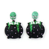 Punk Skull Head Star Acrylic Earrings for Women