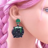 Punk Skull Head Star Acrylic Earrings for Women