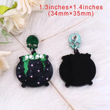 Punk Skull Head Star Acrylic Earrings for Women