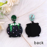Punk Skull Head Star Acrylic Earrings for Women