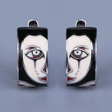 Horror Clown Face Stud Earrings Punk Jewelry Halloween Gift