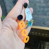 Halloween Smiling Face Ghost Star Earrings